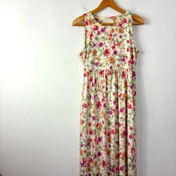 Honey and Lace Cream Floral Sleeveless Maxi Dress, 2XL, Spring, Summer - Picture 3 of 9